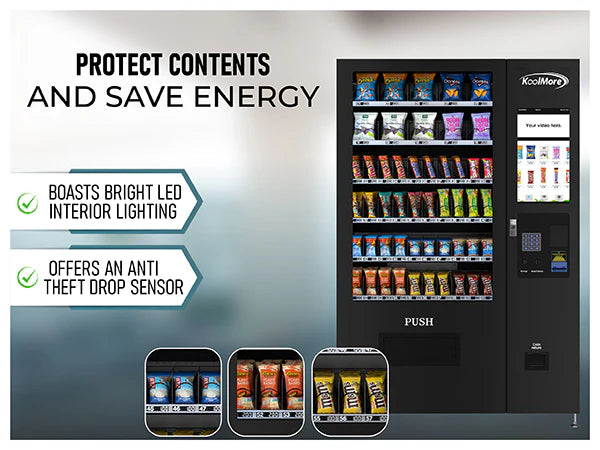 Koolmore Touch Screen 60 Slots Non-Refrigerated Vending Machine w/ Coin/Bill Acceptor