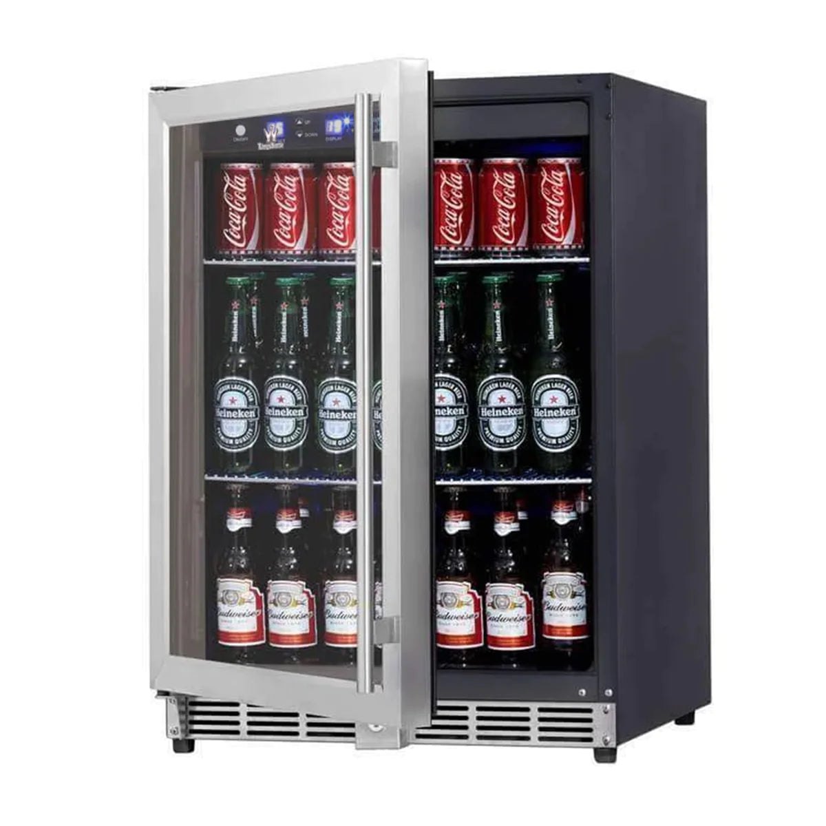 KingsBottle | 24" Wide Single Zone Undercounter 203 Can/98 Bottle Beverage Fridge
