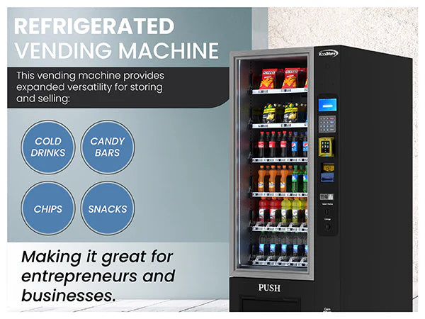 Koolmore KM-VMR-30-BR | 36 Slots Refrigerated Vending Machine w/ CC Reaer & Bill Acceptor