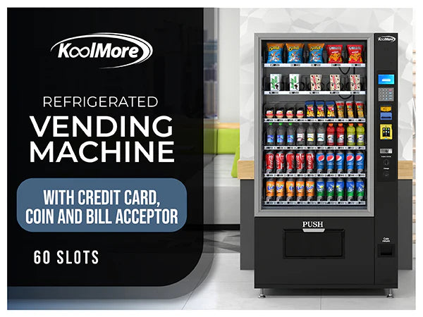 Koolmore 60 Slots Refrigerated Vending Machine w/ Coin/Bill Acceptor