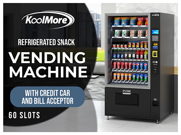 Koolmore KM-VMR-40-BR | 60 Slots Refrigerated Vending Machine w/ CC Reader & Bill Acceptor