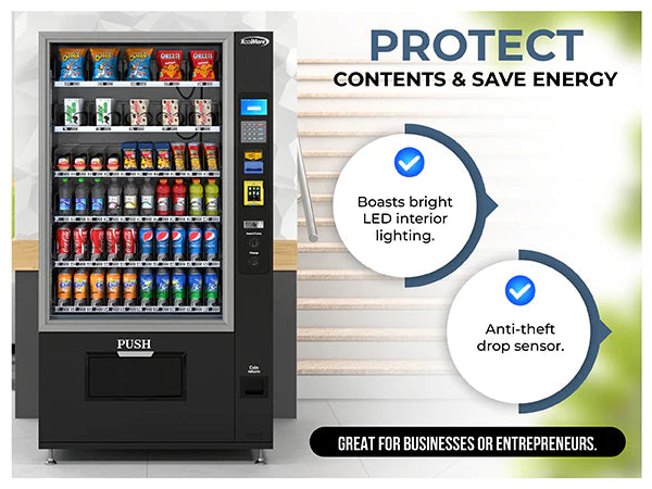 Koolmore KM-VMR-40-BR | 60 Slots Refrigerated Vending Machine w/ CC Reader & Bill Acceptor