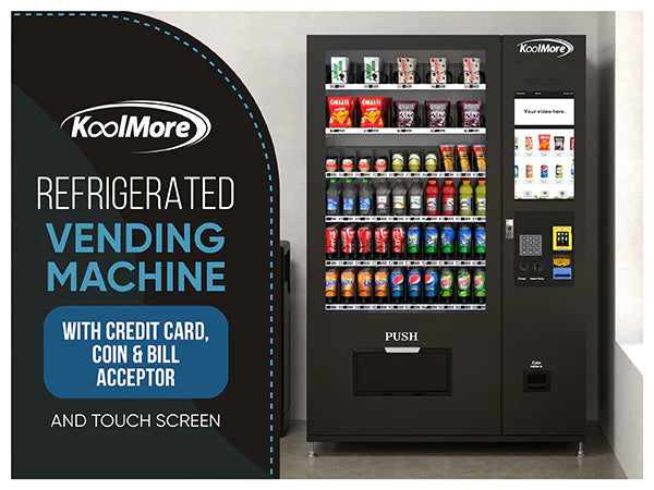 Koolmore Touch Screen 60 Slots Refrigerated Vending Machine w/ Coin/Bill Acceptor