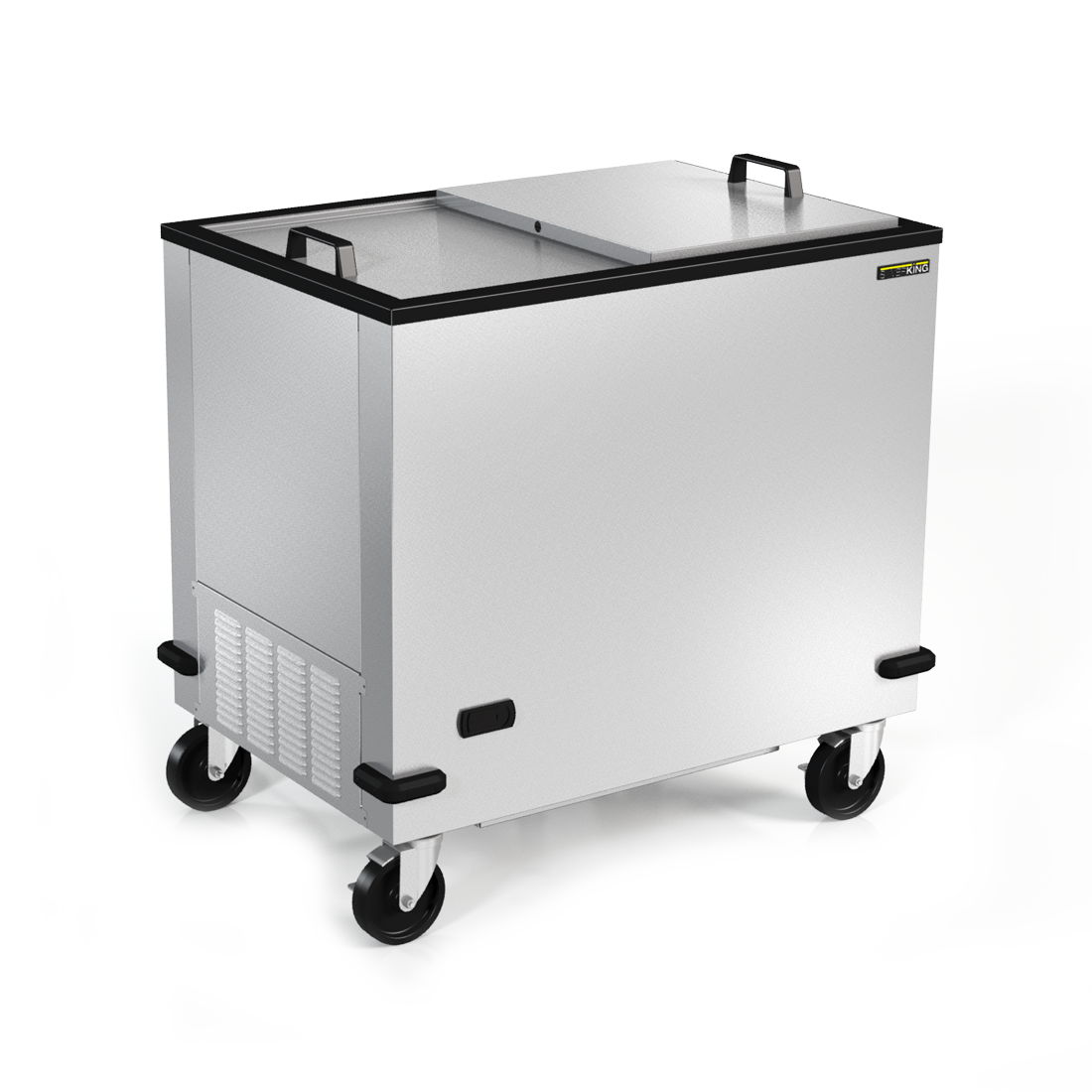 Silver King SKFMW34-ELEU2 | 34" Wide Insulated Sliding Lid Meatwell Freezer w/ Type E Plug