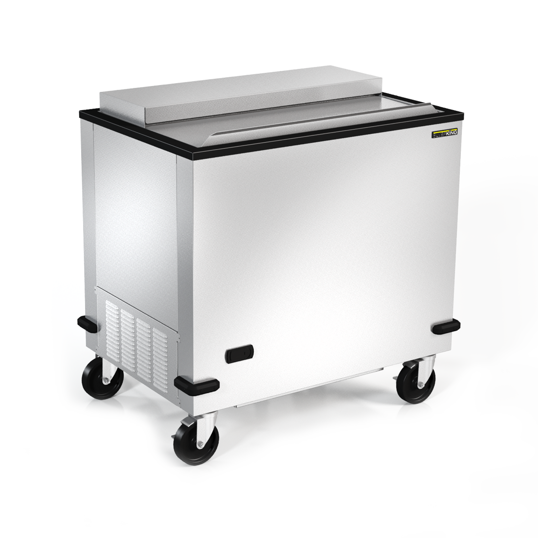 Silver King SKFMW34-ELUK2 | 34" Wide Self Closing Lid Meatwell Freezer w/ Self Closing Front Lid