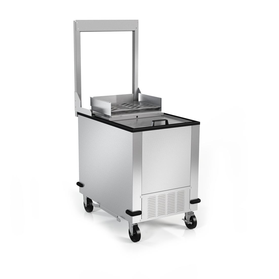 Silver King SKFMW34-ELUS2 | 34" Wide Insulated Sliding Lid Meatwell Freezer w/ Fry Rack