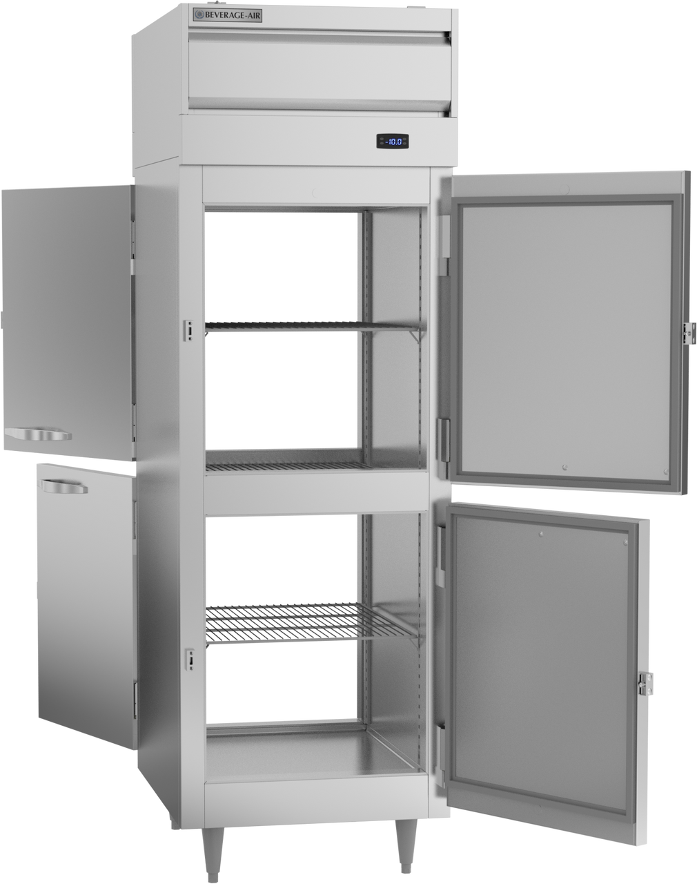 Beverage Air PFD1HC-1AHS | 27" Wide 4 Door Top Mount Pass-Thru Freezer P Series