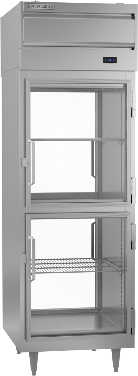 Beverage Air PFD1HC-1BHG | 27" Wide 4 Glass Door Top Mount Pass-Thru Freezer P Series