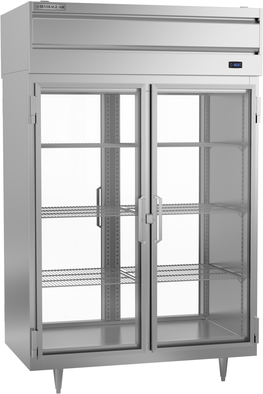 Beverage Air PFD2HC-1BG | 52" Wide 4 Glass Door Top Mount Pass-Thru Freezer P Series