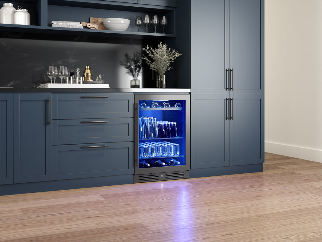 Zephyr | 24" Wide Single Zone 108 Can/7 Bottle Beverage Fridge