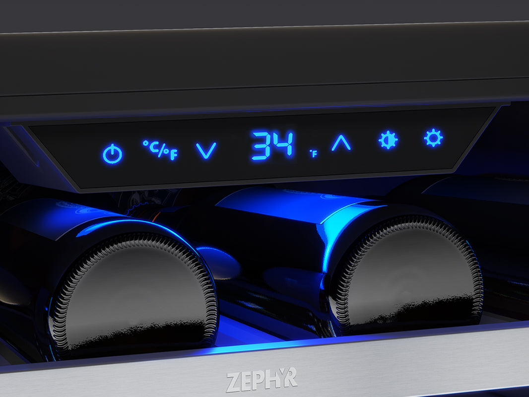 Zephyr | 24" Wide Single Zone 108 Can/7 Bottle Beverage Fridge