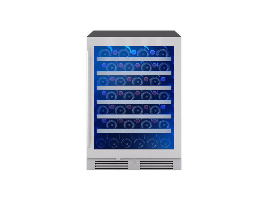 Zephyr PRW24C01CG | 24" Wide Single Zone Stainless Steel 53 Bottle Wine Fridge