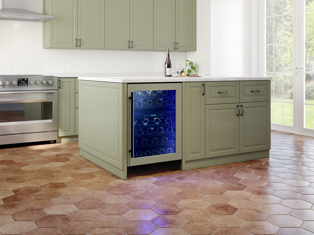 Zephyr PRW24C02CPG | 24" Wide Dual Zone Panel Ready 45 Bottle Wine Fridge
