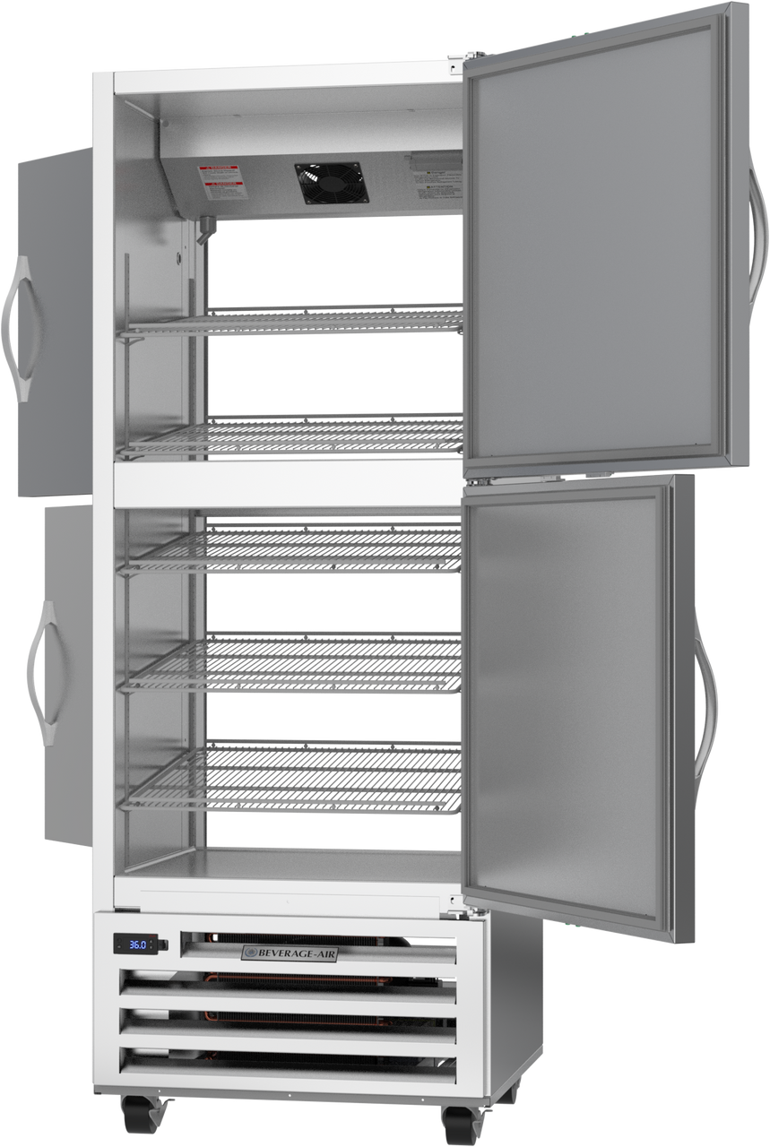 Beverage Air RID18HC-HS | 27" Wide 4 Door Bottom Mount Pass-Thru Refrigerator RI Series