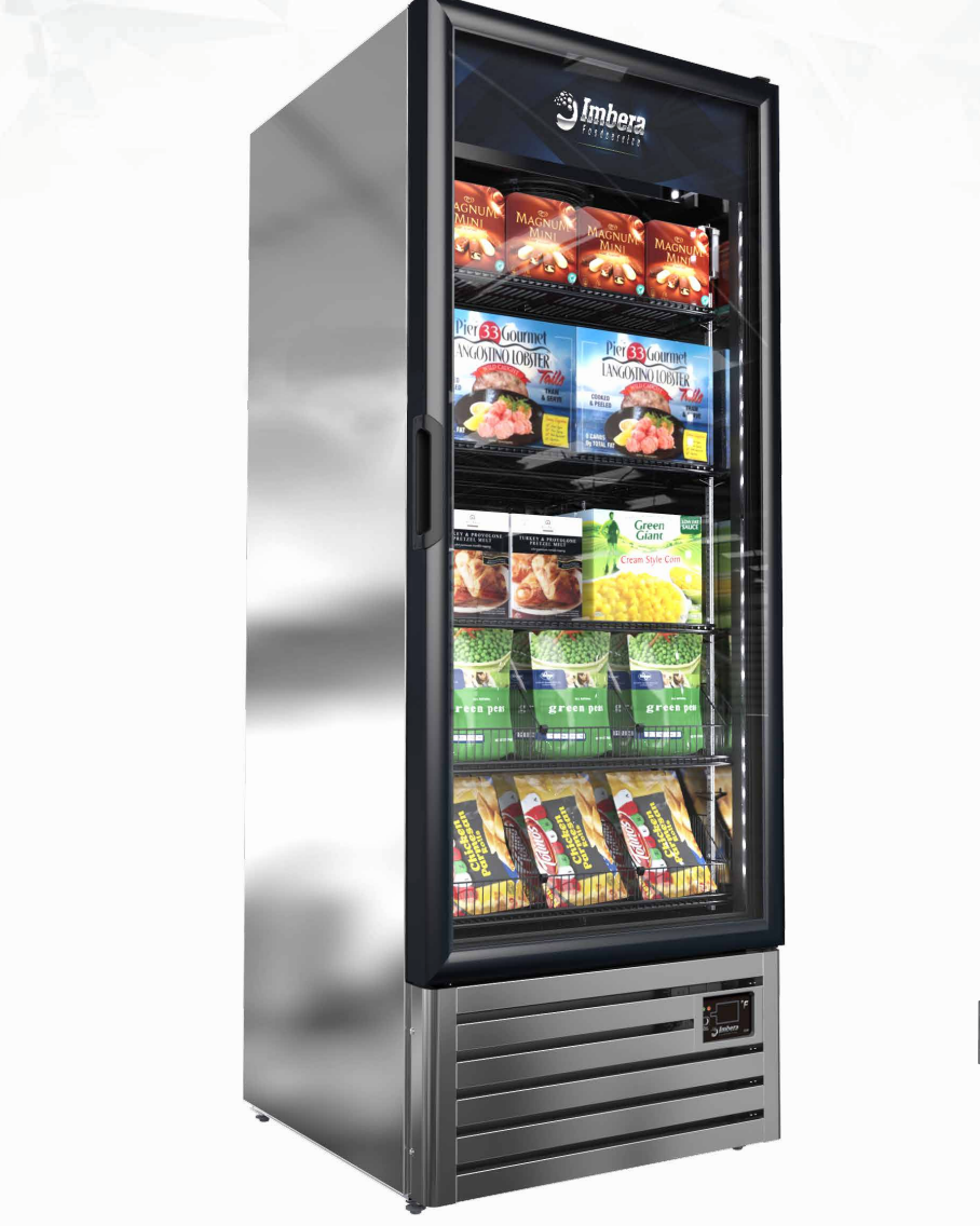 Imbera VFS24 HC SS | 30" Wide 1 Swing Door Stainless Steel  Bottom Mount Merchandiser Freezer