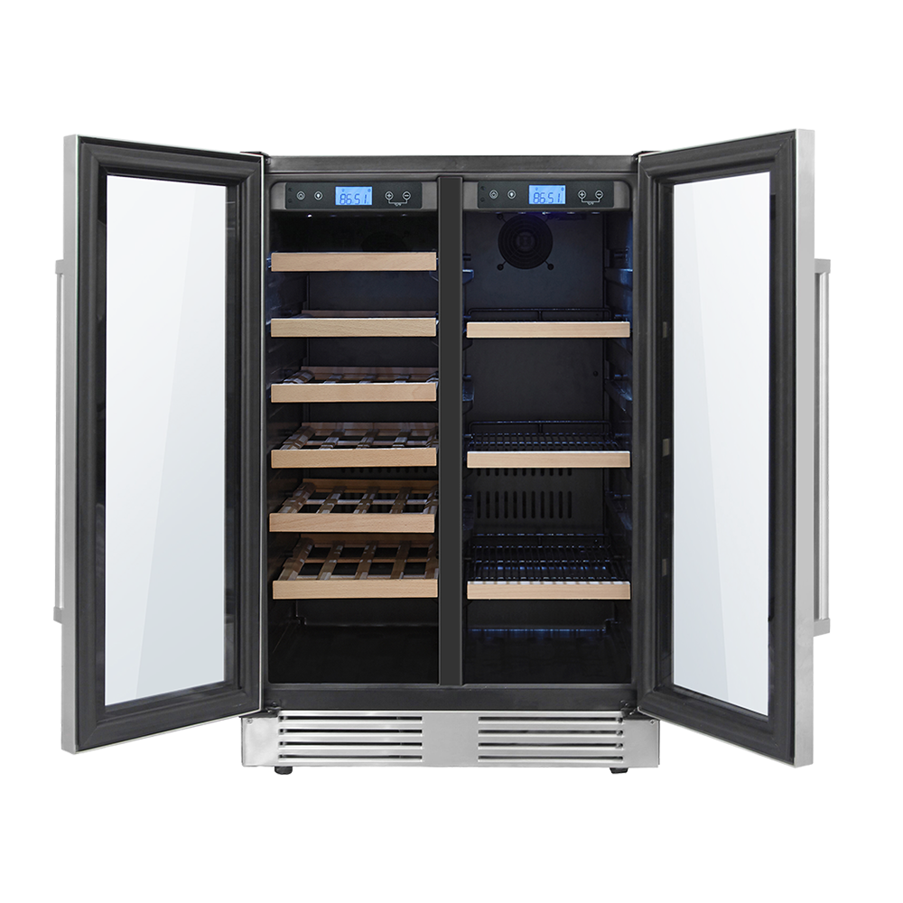 THOR TBC2401DI | 24" Wide French Door Dual Zone 95 Can/21 Bottle Beverage & Wine Fridge