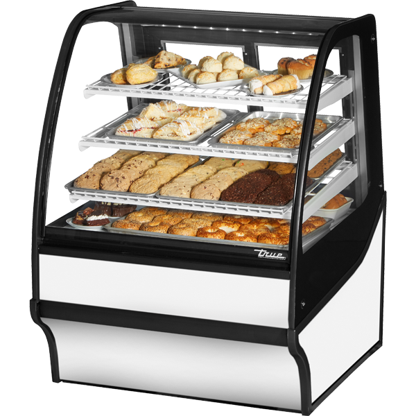 True | 36" Wide Dry Case Curved Glass Display Case