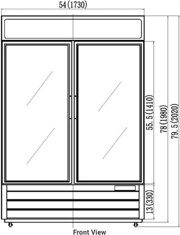 Valpro VP2F-48FDVHC | 54" Wide 2 Swing Door White Merchandiser Freezer