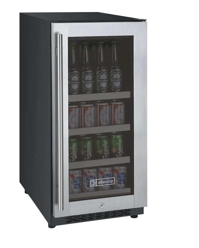 Allavino | 15" Wide Single Zone FlexCount II Tru-Vino 64 Can/28 Bottle Beverage Fridge