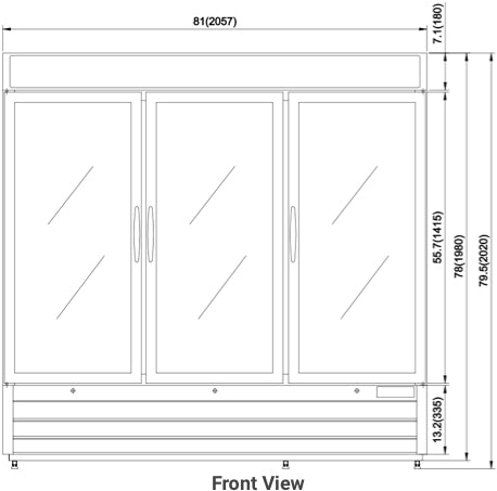 Valpro VP3R-72HC | 81" Wide 3 Swing Door White Merchandiser Refrigerator