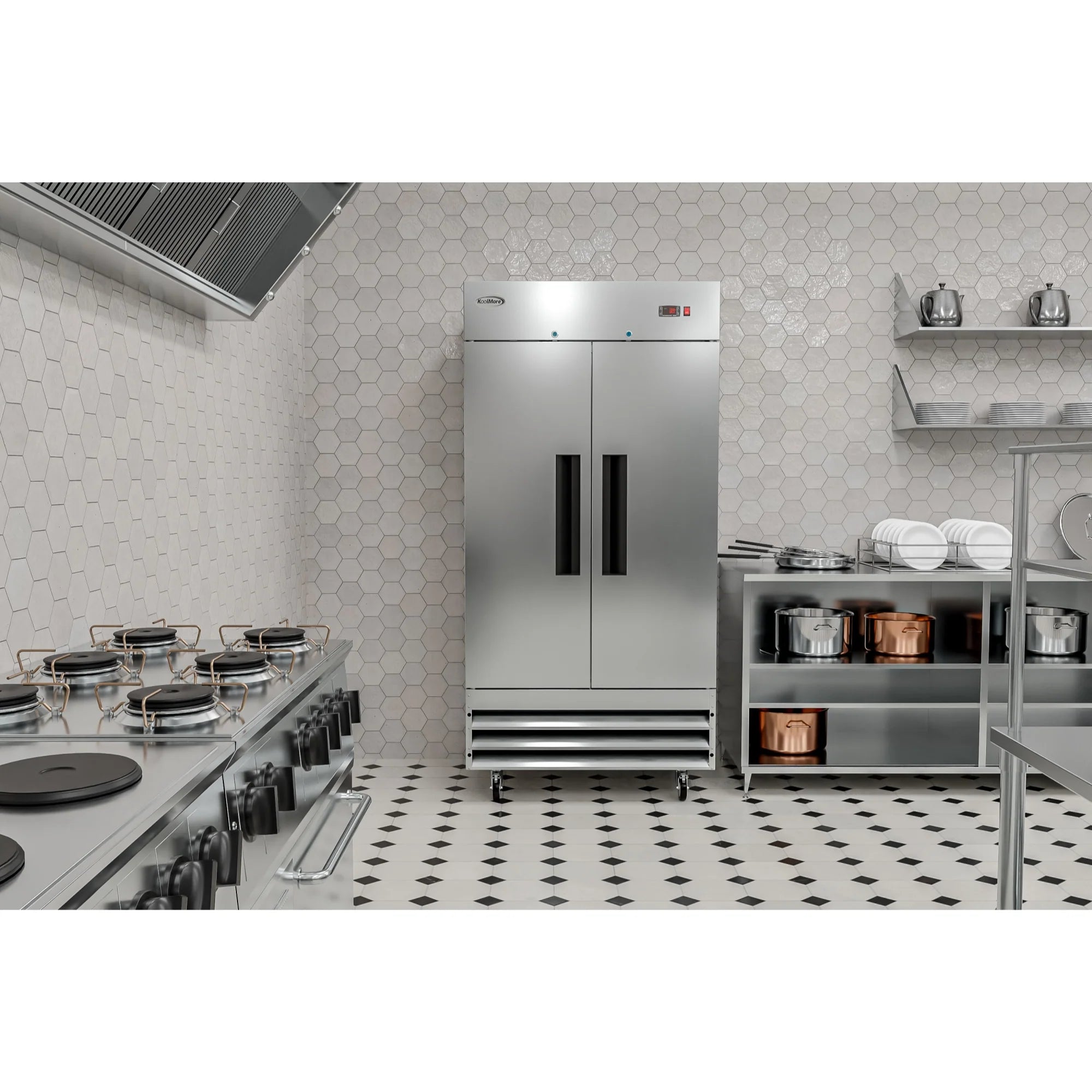 Koolmore RIR-2D-SS35C | 39" Wide 2 Door Reach-In Refrigerator
