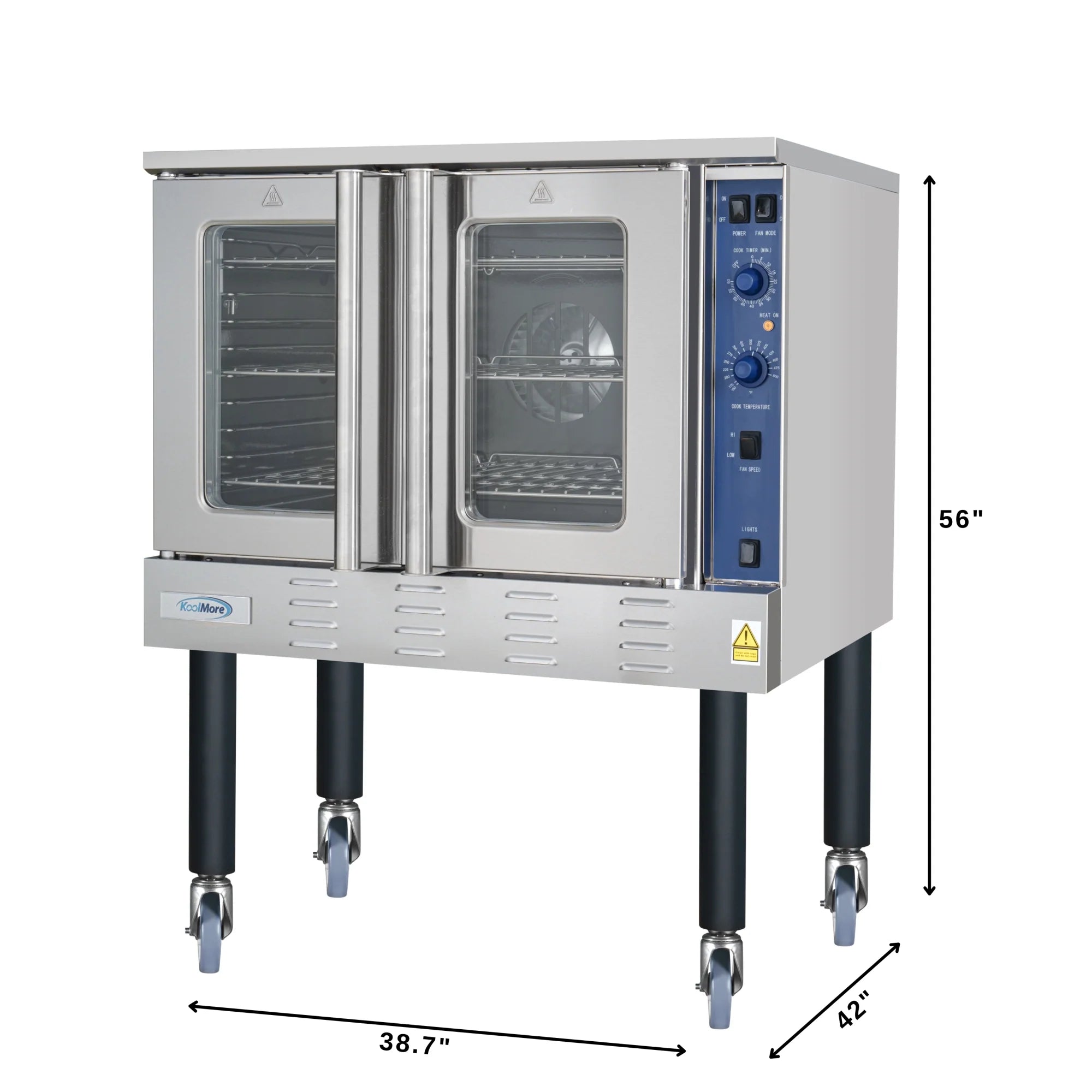 Koolmore KM-CCO54-NGC | 38" Wide Full Size Natural Gas Single Deck Convection Oven