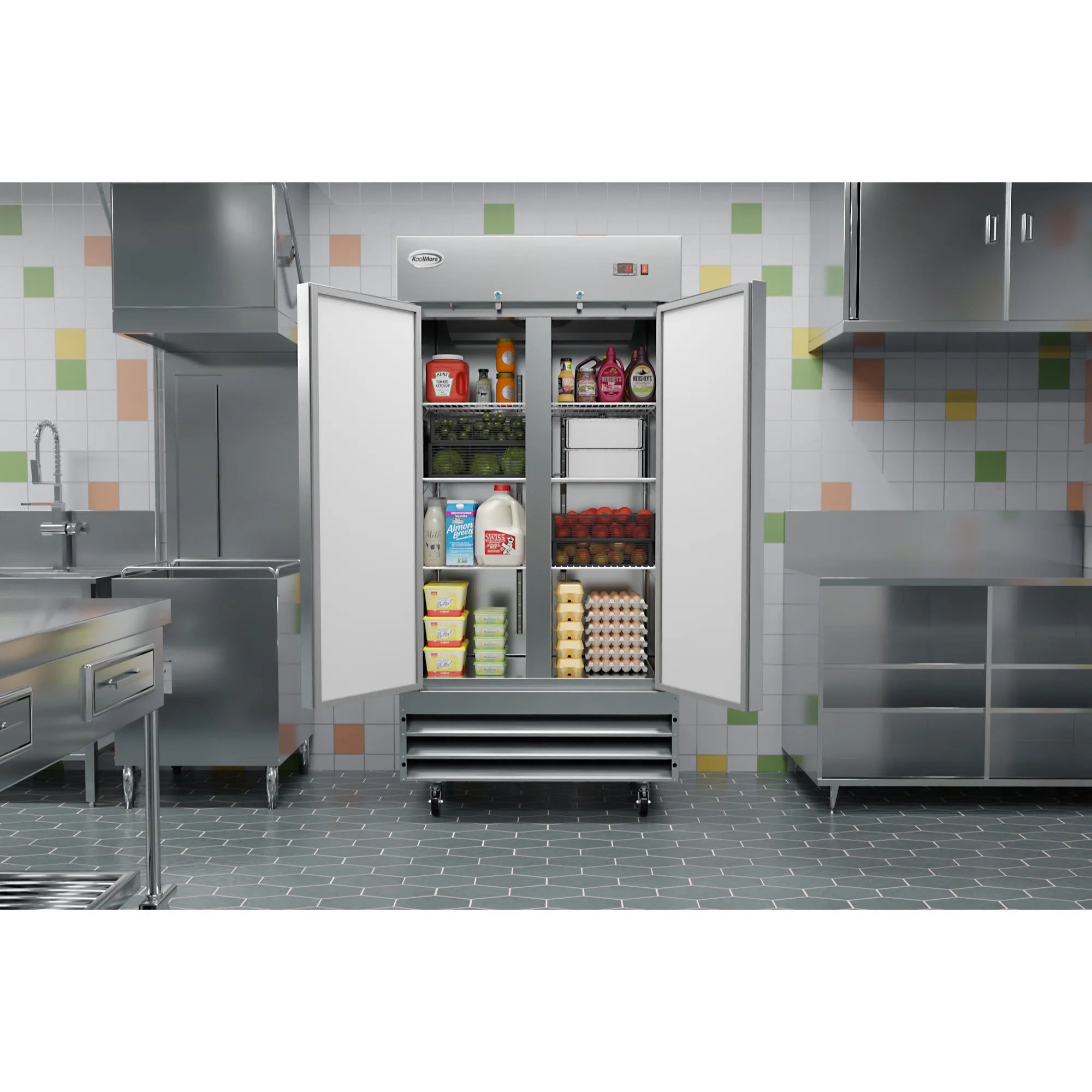 Koolmore RIR-2D-SS35C | 39" Wide 2 Door Reach-In Refrigerator