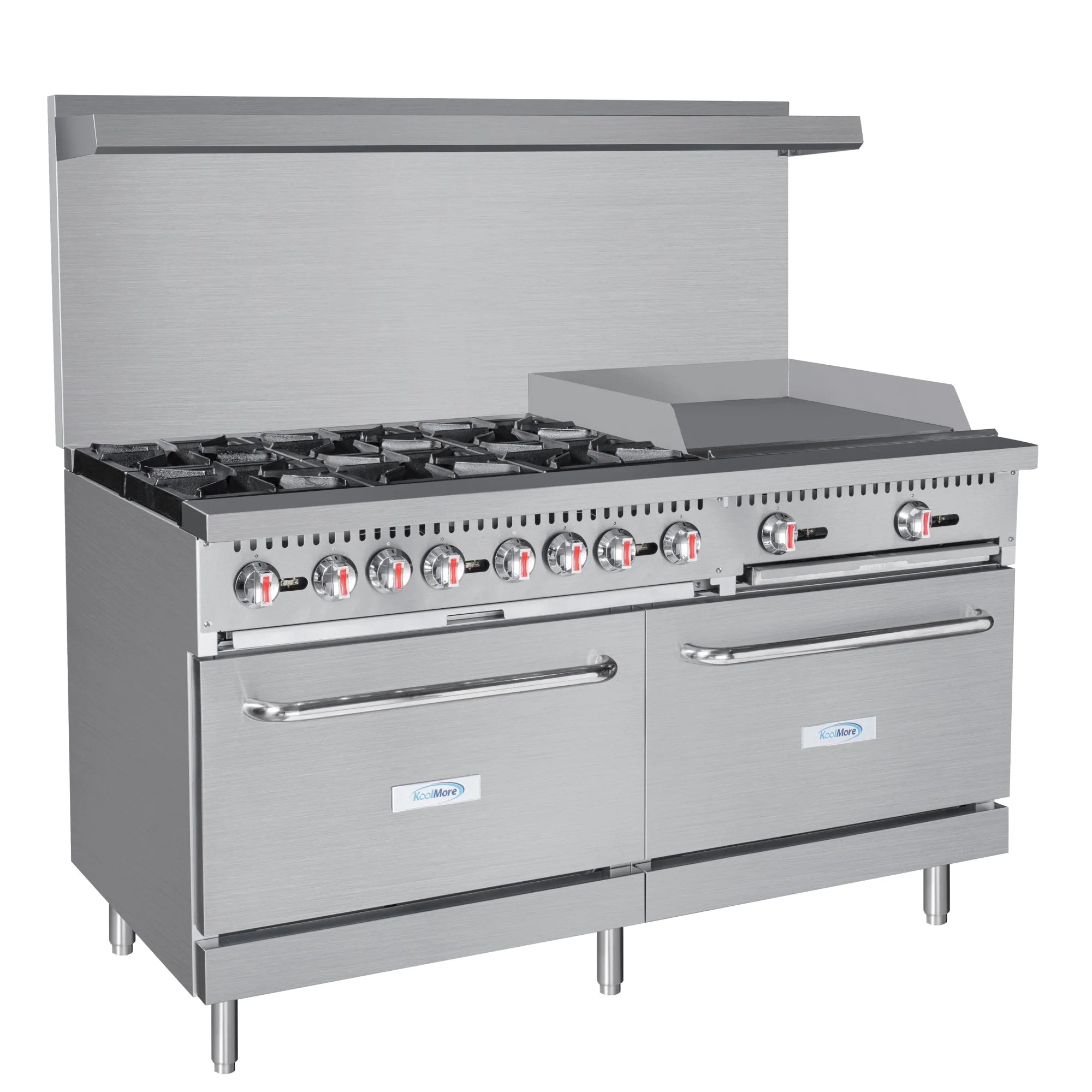Koolmore KM-CRG60-NG | 60" Wide 6 Burner Natural Gas Range w/ 24 in. Griddle