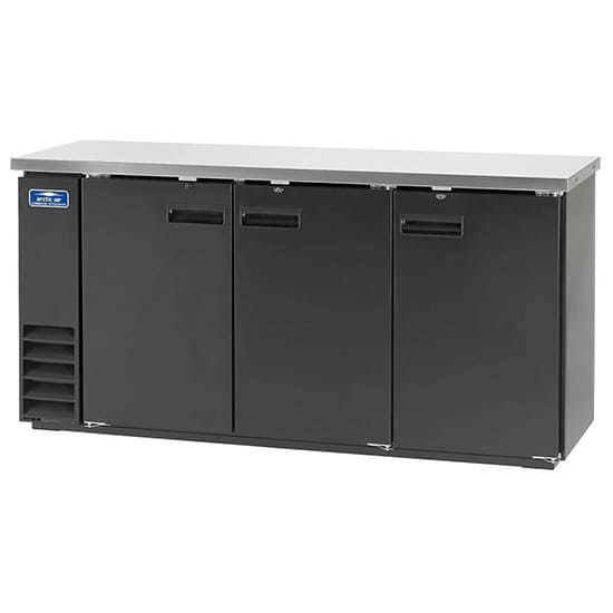 Arctic Air ABB72 | 73" Wide 3 Door Black Back Bar