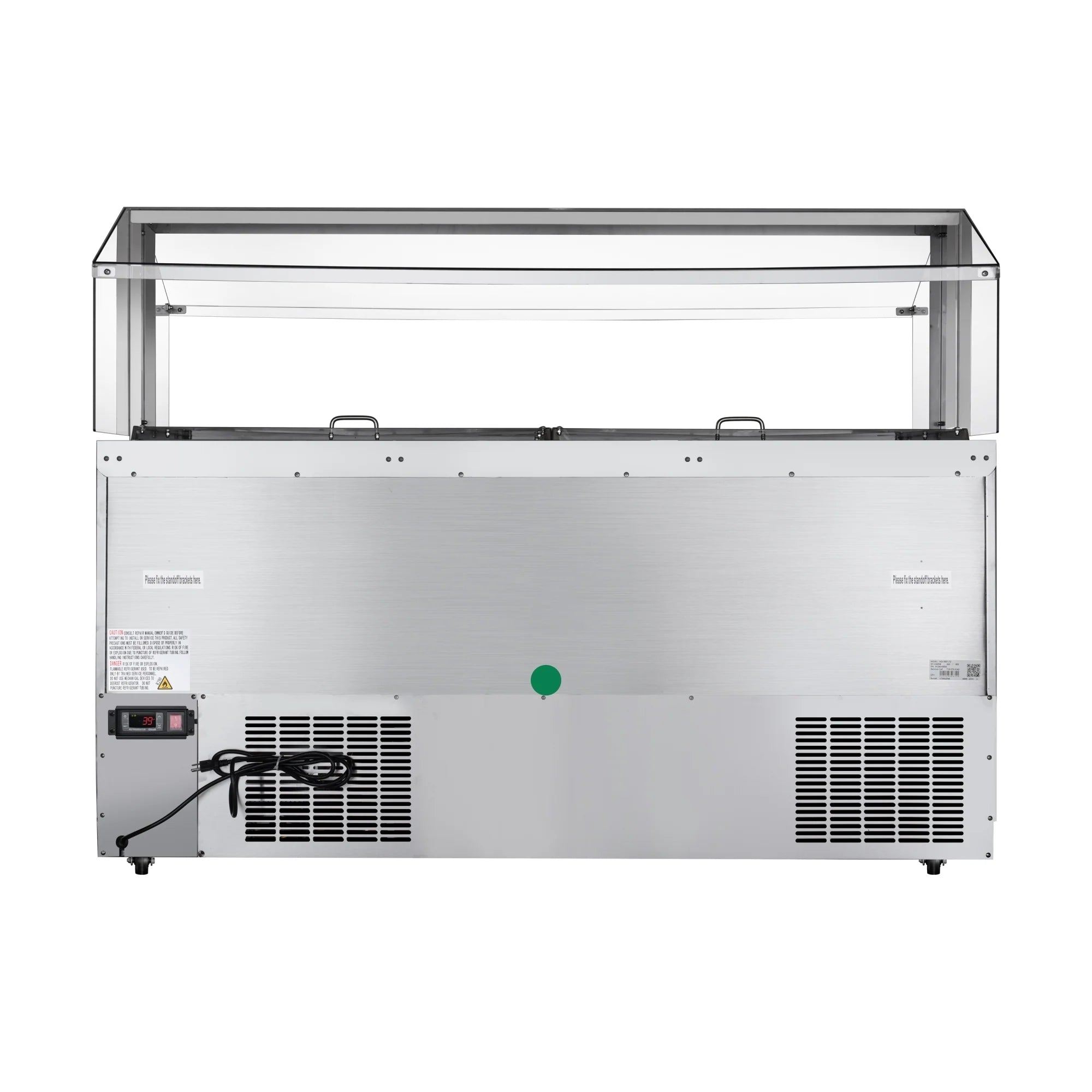 Koolmore KM-RBT-72CSFG | 72" Wide 15 Pan Prep Table w/ Sneeze Guard