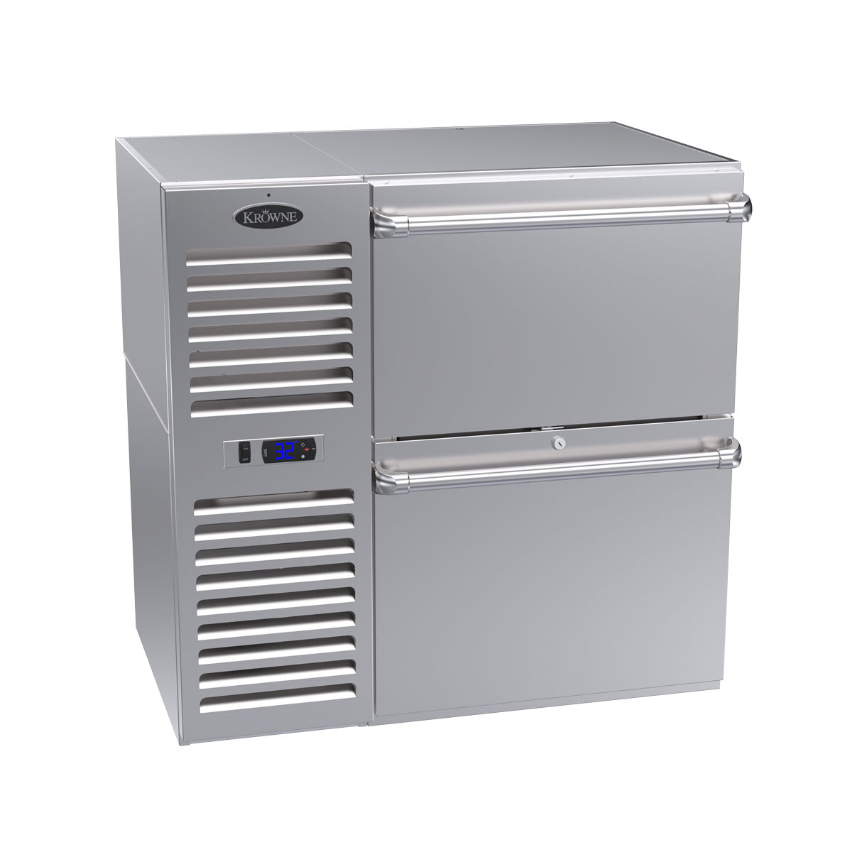 Krowne | 36" Wide 2 Drawer Self Contained Stainless Steel Reach-In Back Bar