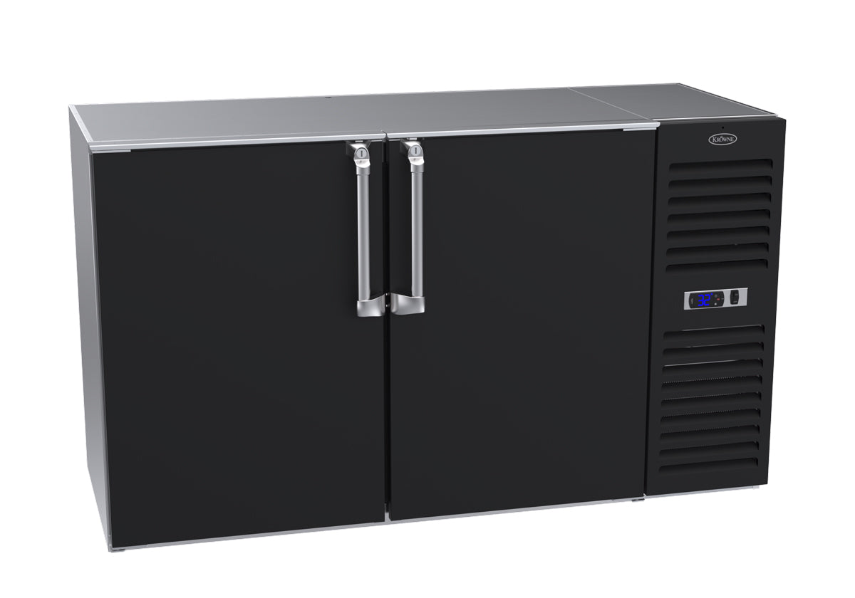 Krowne | 60" Wide 2 Door Self Contained Black Reach-In Back Bar