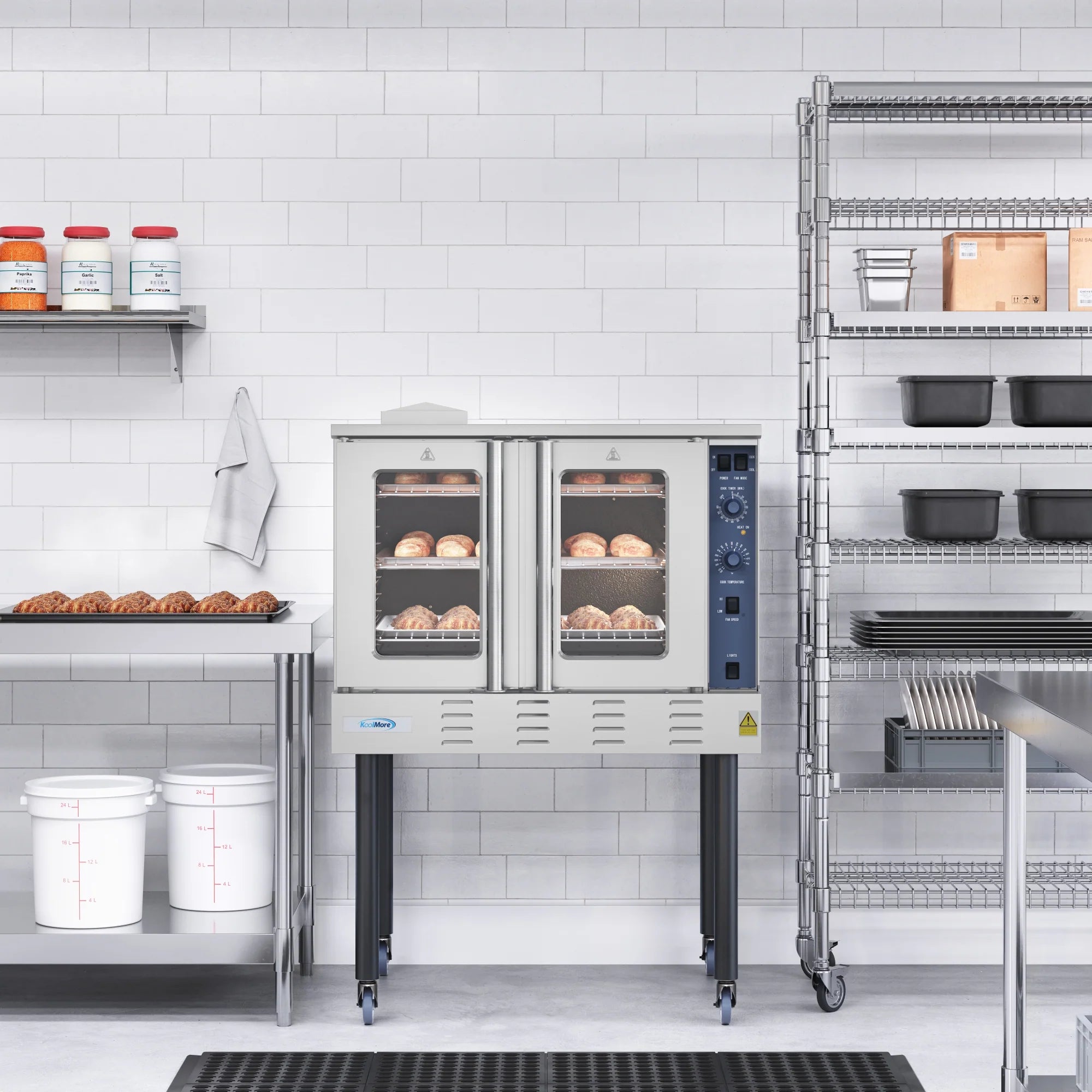 Koolmore KM-CCO54-NGC | 38" Wide Full Size Natural Gas Single Deck Convection Oven