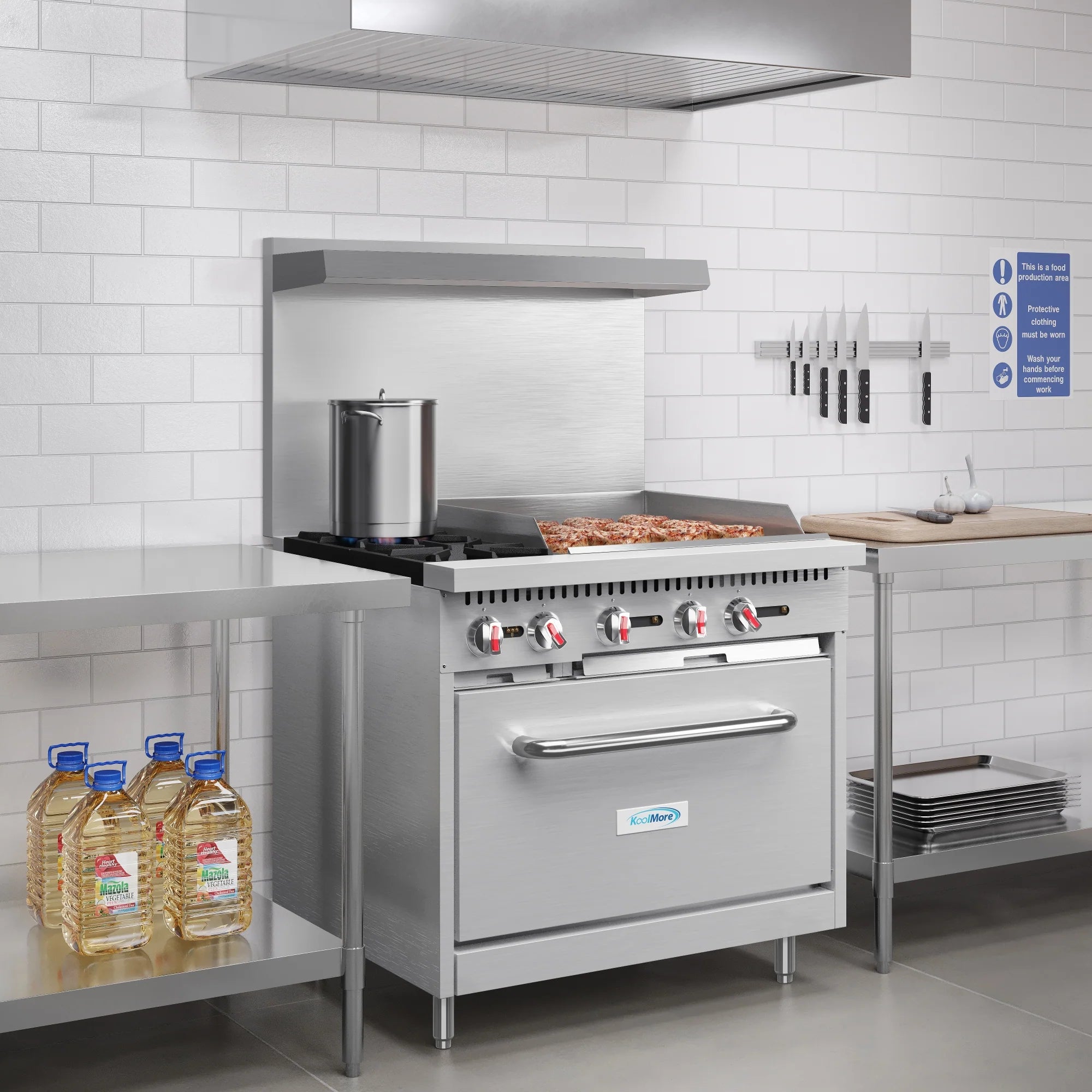 Koolmore KM-CRG36-LP | 36" Wide 2 Burner Liquid Propane Range w/ 24 in. Griddle