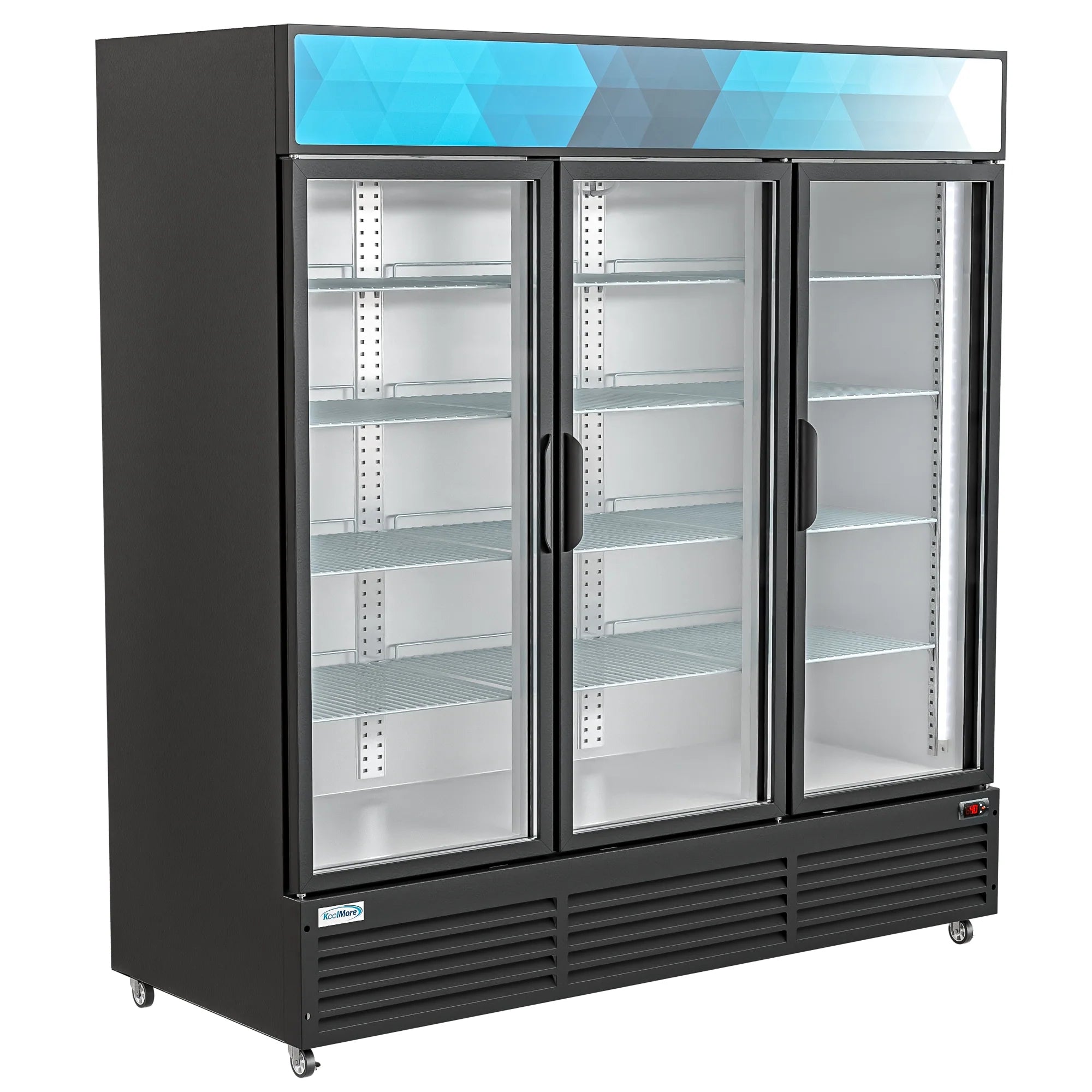 Koolmore MDR-3GD-63C | 71" Wide 3 Glass Door Merchandiser Refrigerator