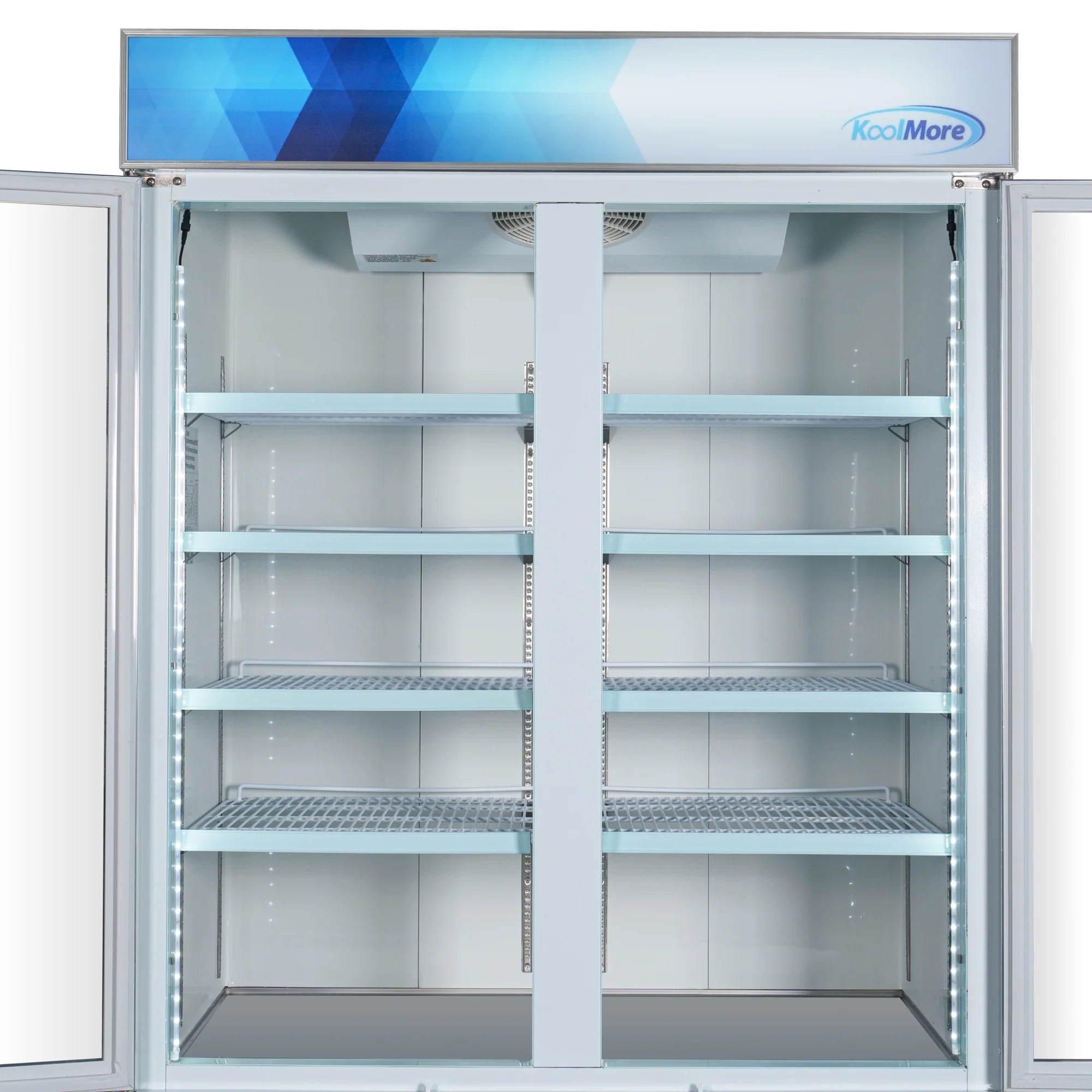 Koolmore MDF-2GD-45C-WH | 53" Wide 2 Glass Door Merchandiser Freezer