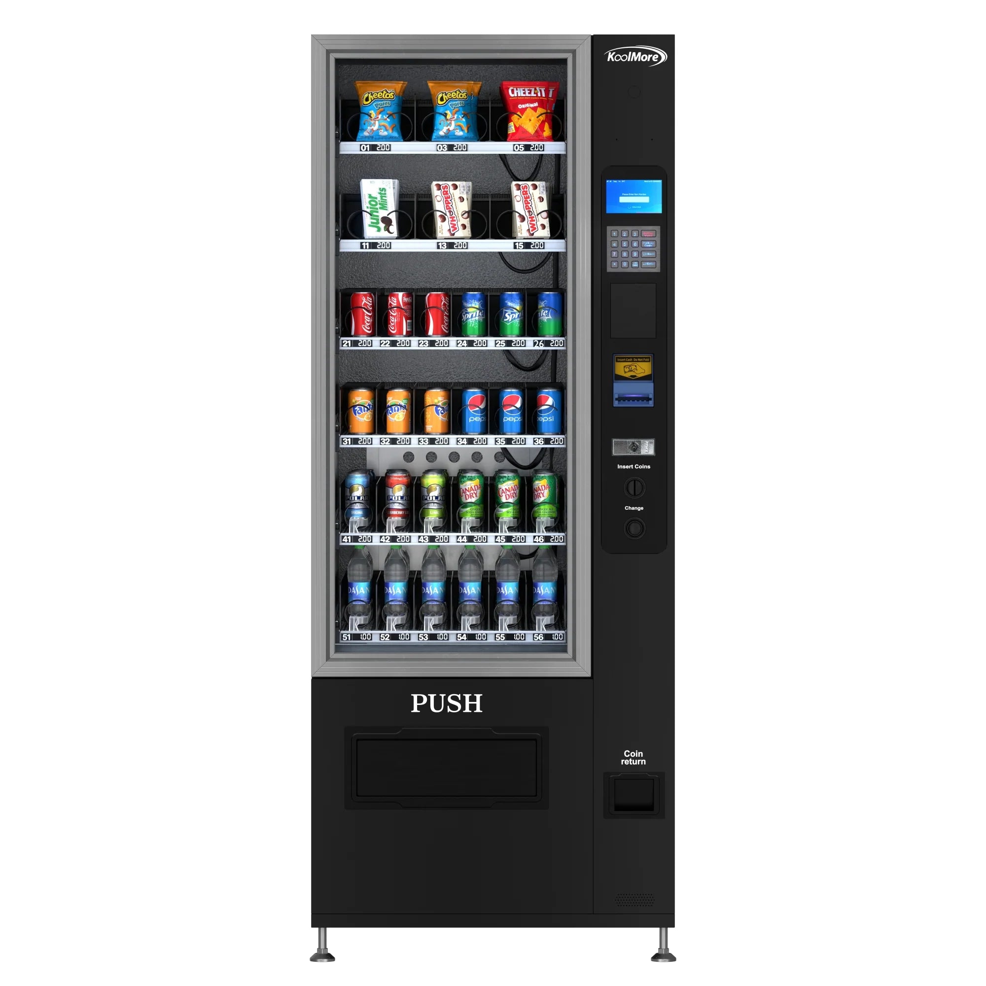 Koolmore 36 Slots Refrigerated Vending Machine w/ Coin/Bill Acceptor
