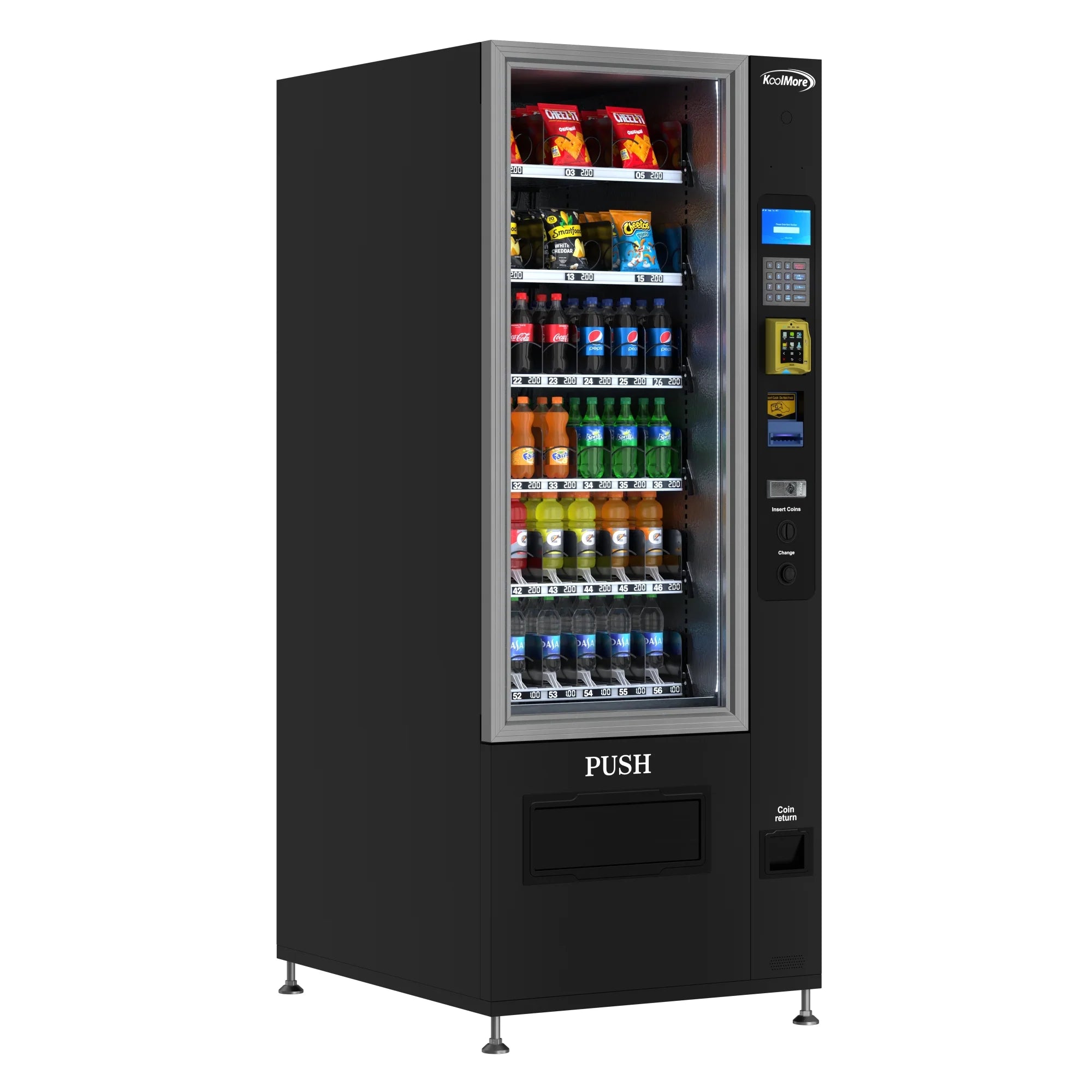 Koolmore KM-VMR-30-BR | 36 Slots Refrigerated Vending Machine w/ CC Reaer & Bill Acceptor