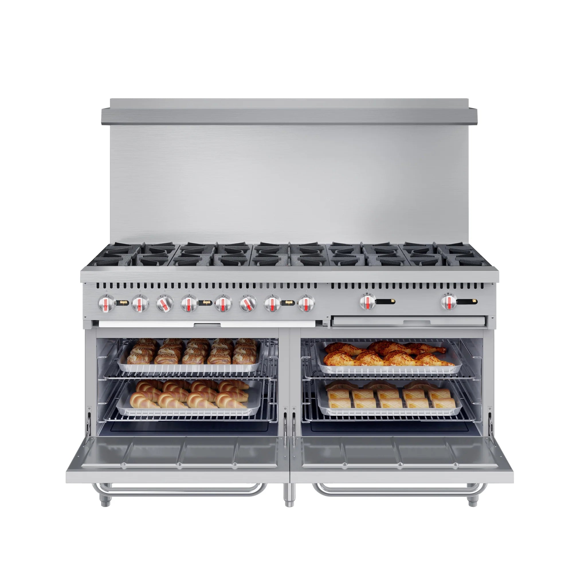 Koolmore KM-CR60-LP | 60" Wide 10 Burner Liquid Propane Range w/ Oven