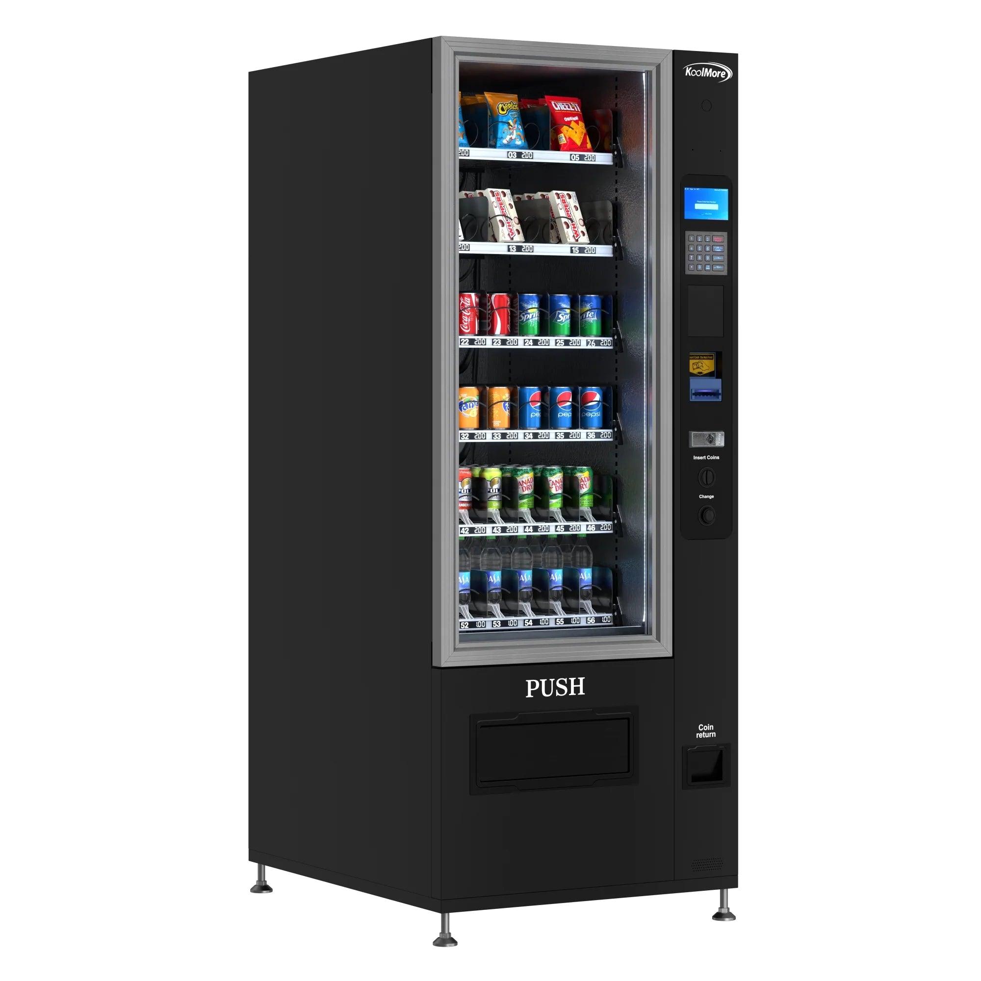 Koolmore 36 Slots Refrigerated Vending Machine w/ Coin/Bill Acceptor