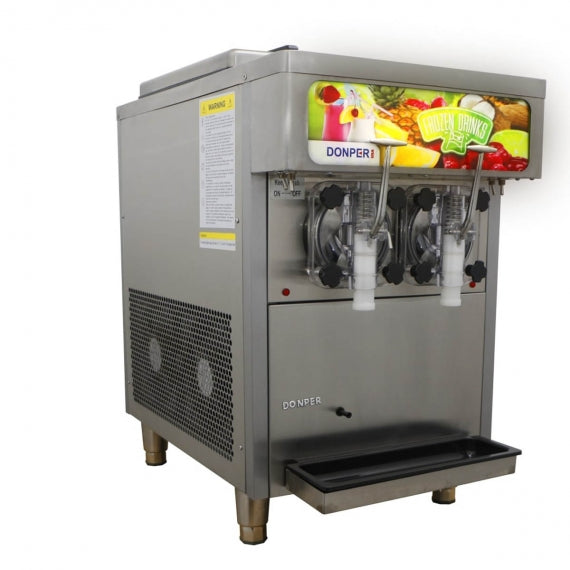 Donper XF248 | 19" Wide Dual 1.6 Gal Freezing Cylinder Frozen Drink Dispenser