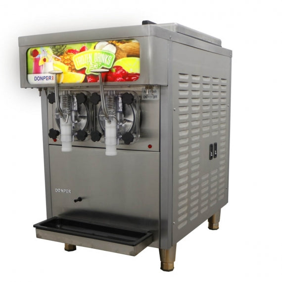 Donper XF248 | 19" Wide Dual 1.6 Gal Freezing Cylinder Frozen Drink Dispenser