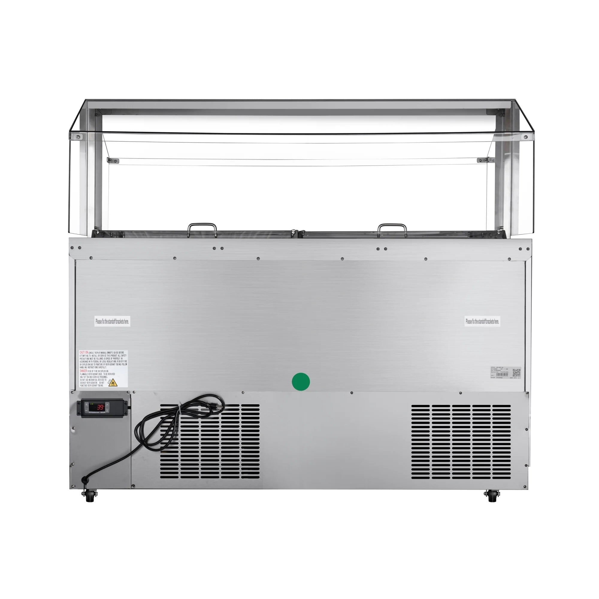 Koolmore KM-RBT-60CSFG | 60" Wide 12 Pan Prep Table w/ Sneeze Guard