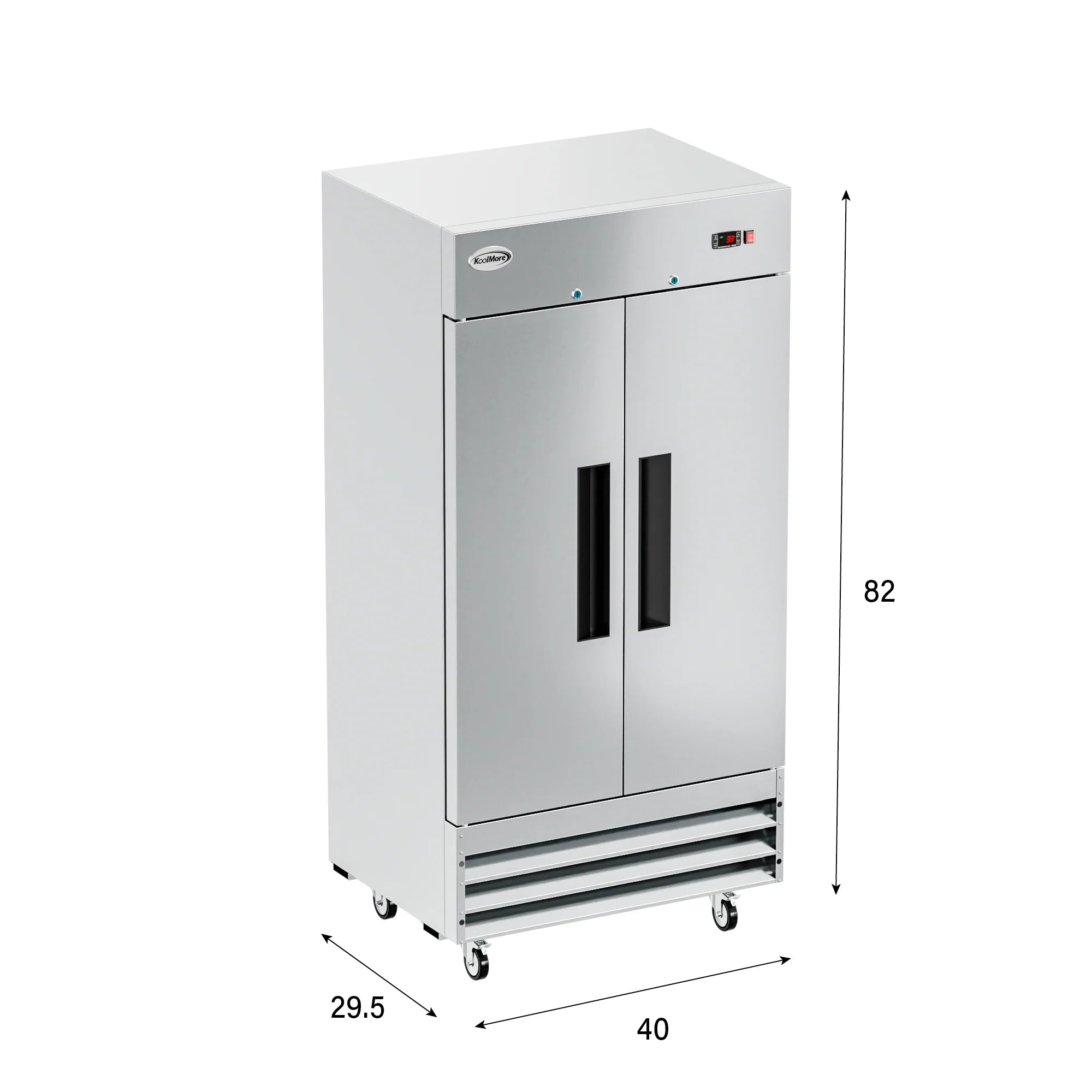 Koolmore RIR-2D-SS35C | 39" Wide 2 Door Reach-In Refrigerator