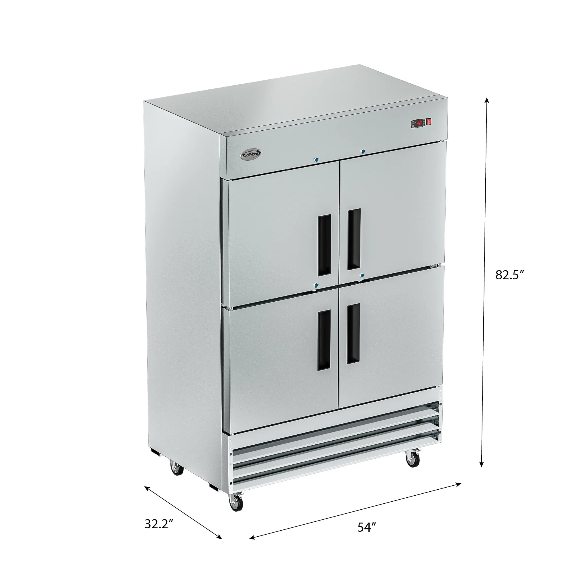 Koolmore RIF-2D-SSHD | 54" Wide 4 Door Reach-In Freezer