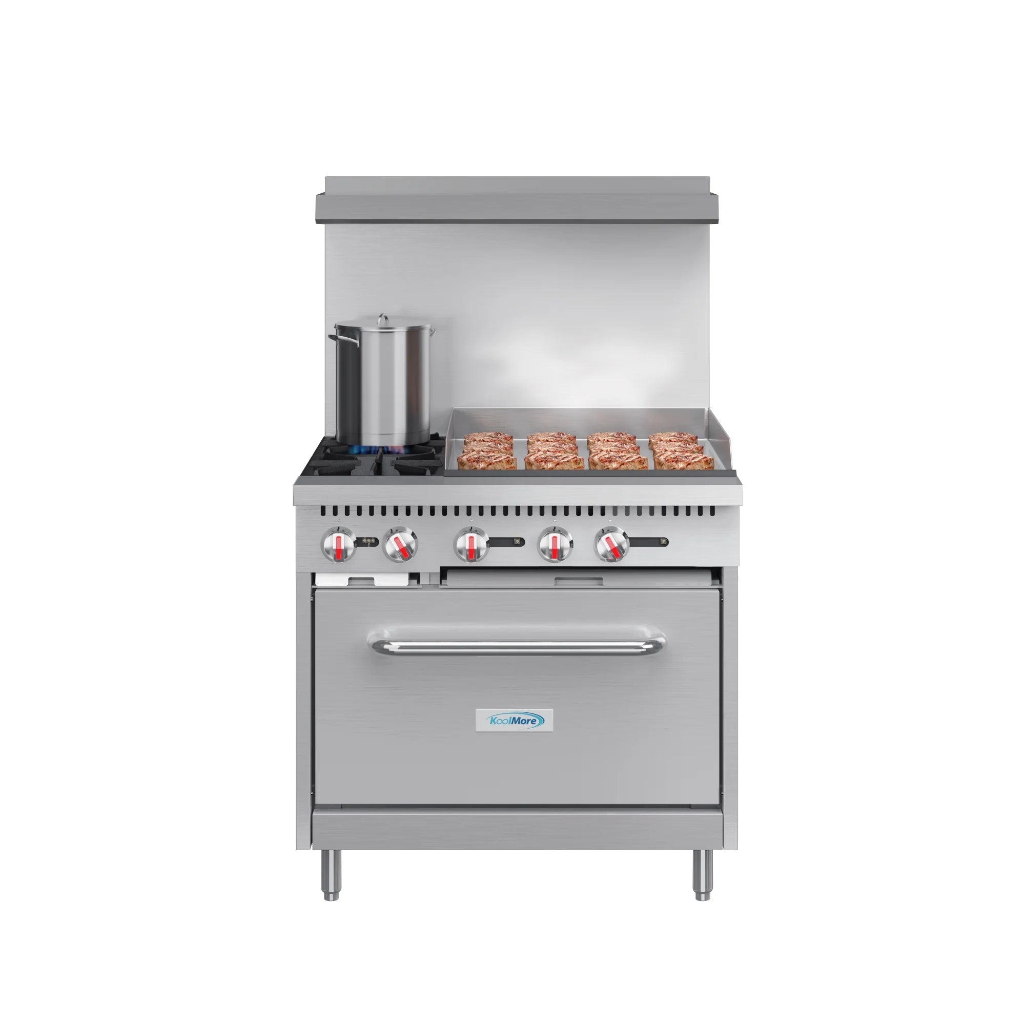 Koolmore KM-CRG36-LP | 36" Wide 2 Burner Liquid Propane Range w/ 24 in. Griddle