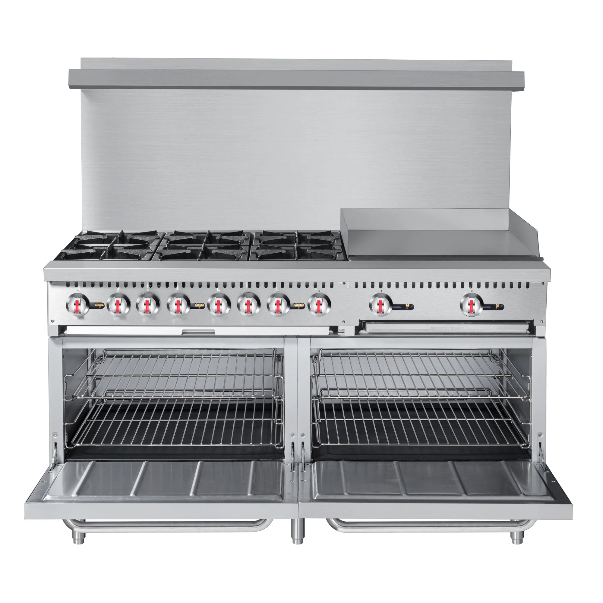 Koolmore KM-CRG60-NG | 60" Wide 6 Burner Natural Gas Range w/ 24 in. Griddle