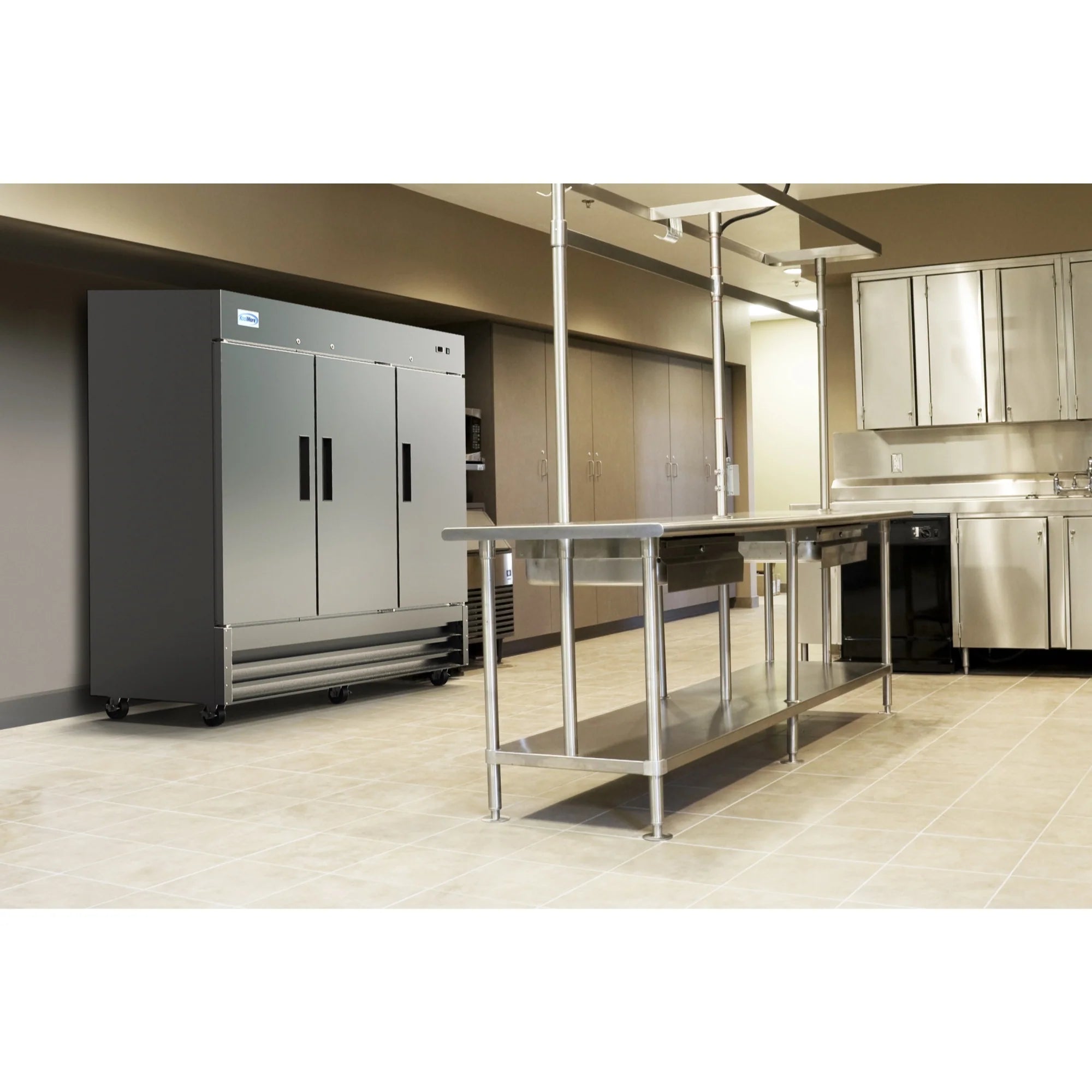 Koolmore RIF-3D-SS | 82" Wide 3 Door Reach-In Freezer