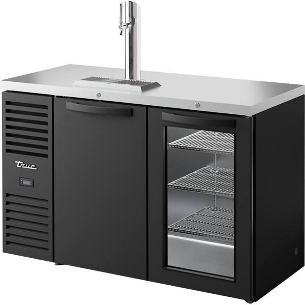 True TDR52-RISZ1-L-B-SG-1 | 52" Wide 1 Tap Black Direct Draw