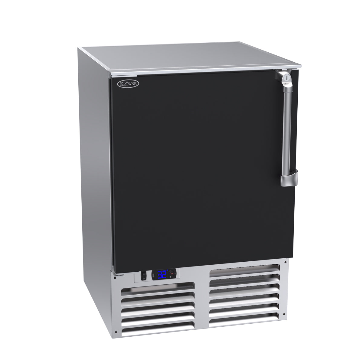 Krowne | 24" Wide Front Door Black Glass Froster
